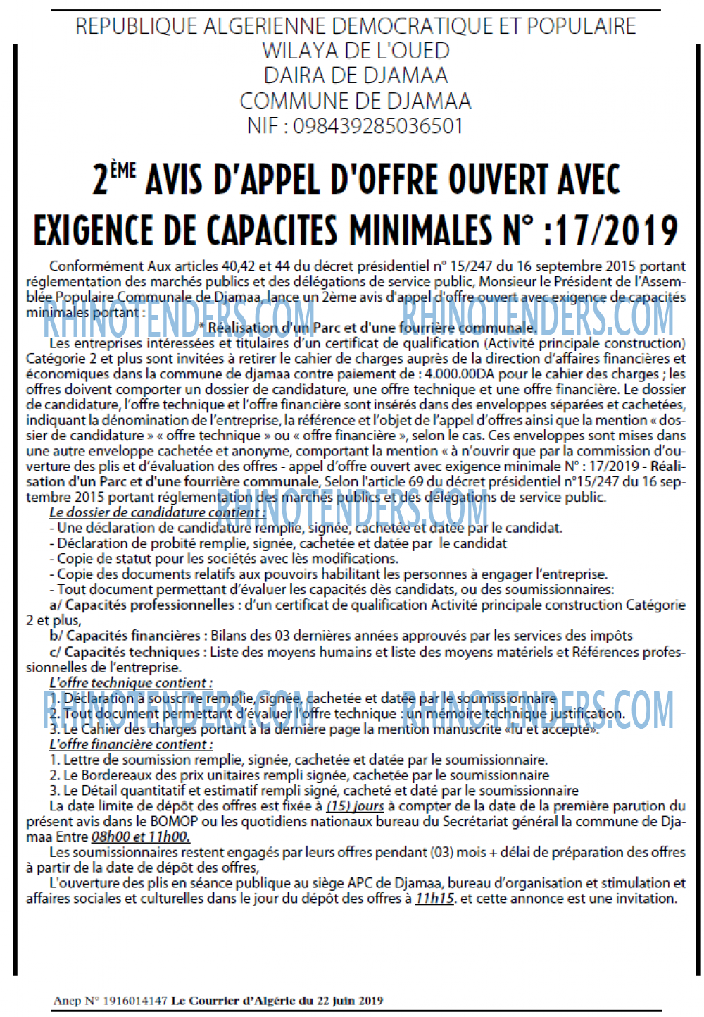 Le Courrier d'Algerie