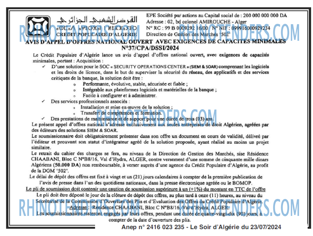 LE SOIR D'ALGERIE