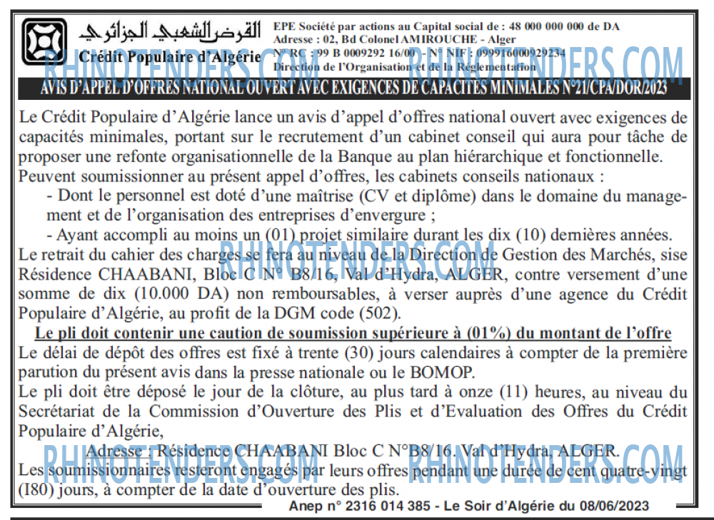 LE SOIR D'ALGERIE