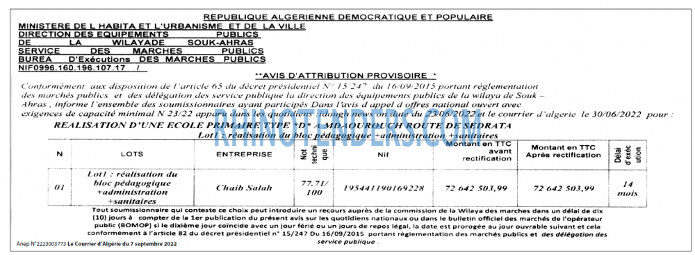 Le Courrier d'Algerie