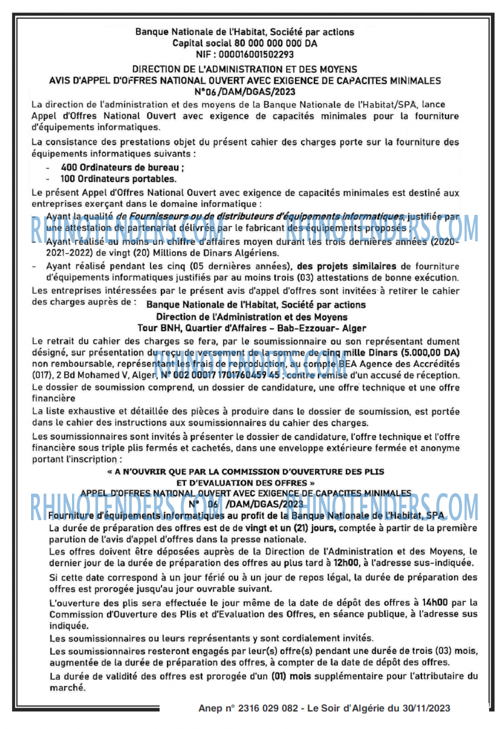 LE SOIR D'ALGERIE