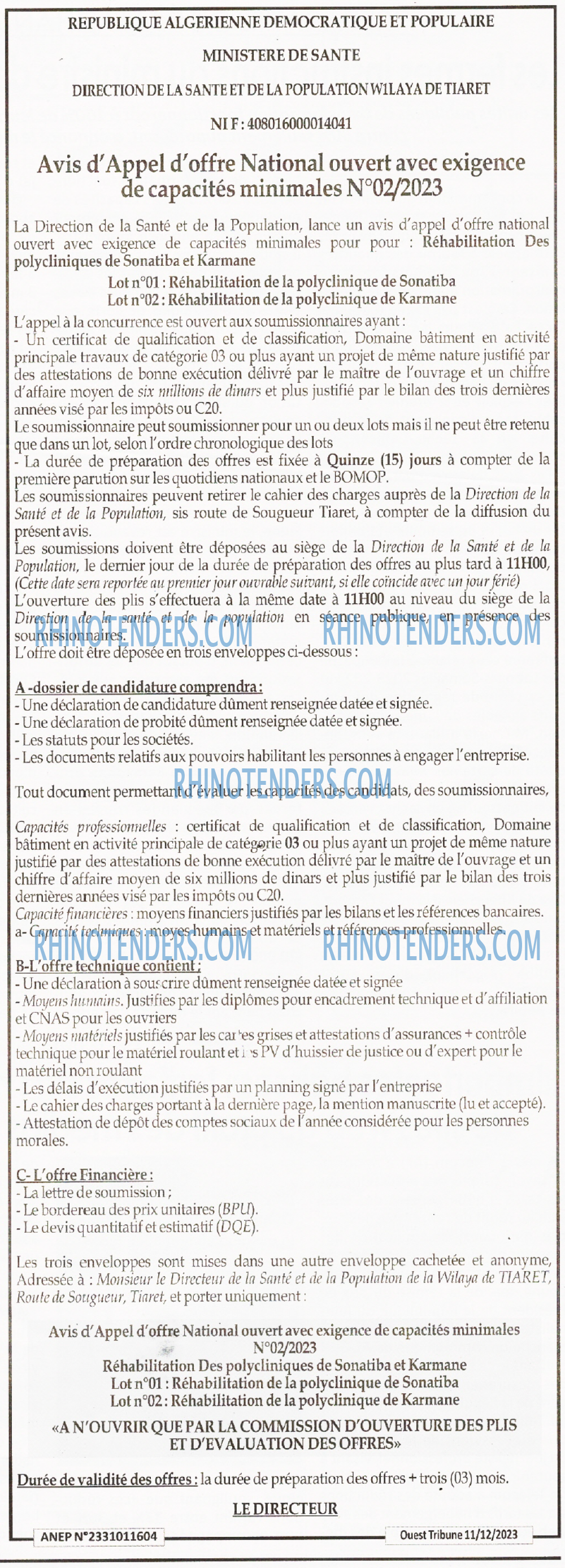 ouest TRIBUNE