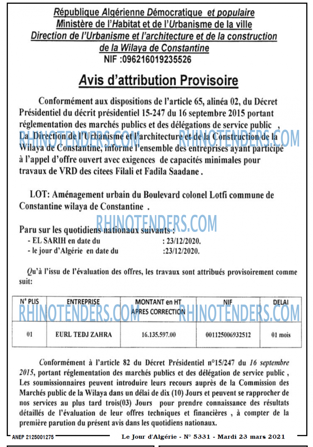 Le Jour d'Algérie