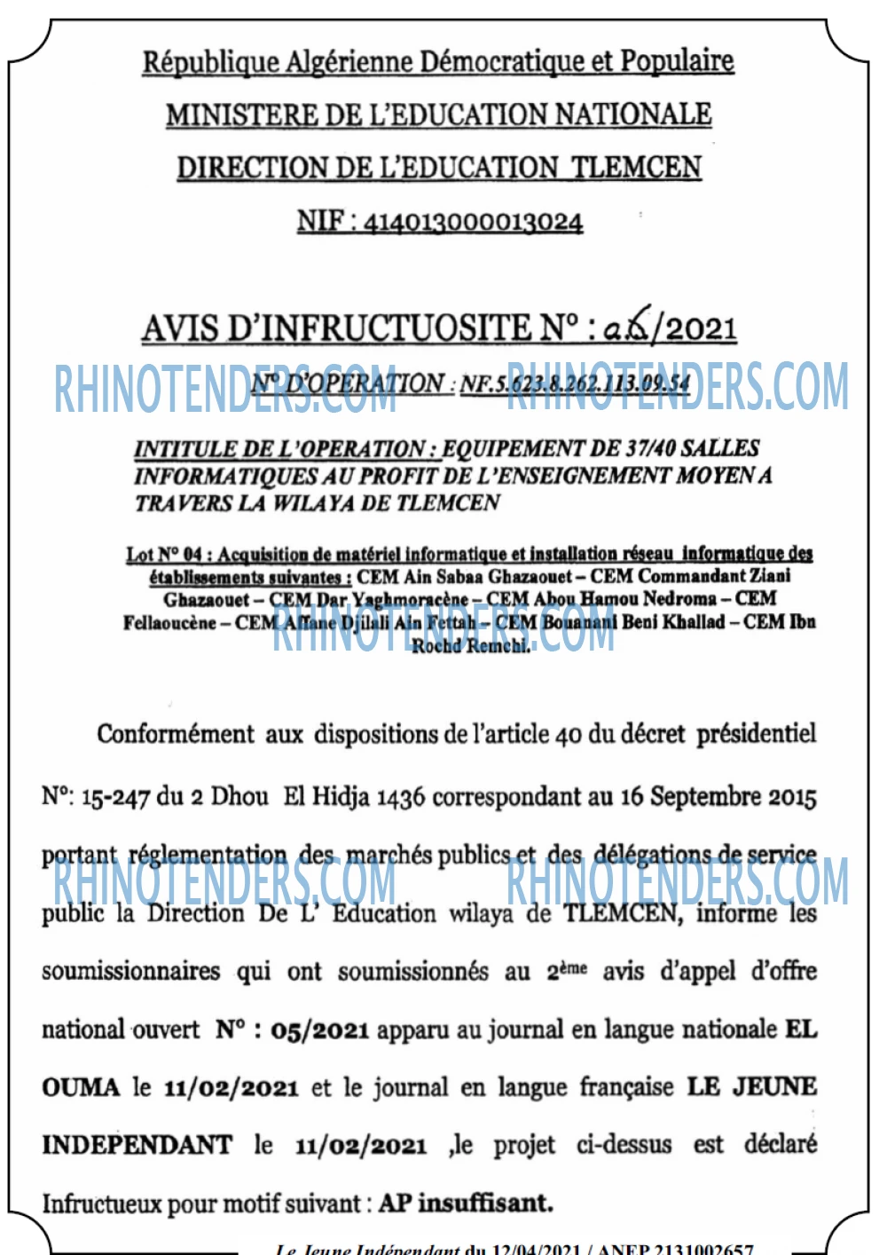 Jeune Independant