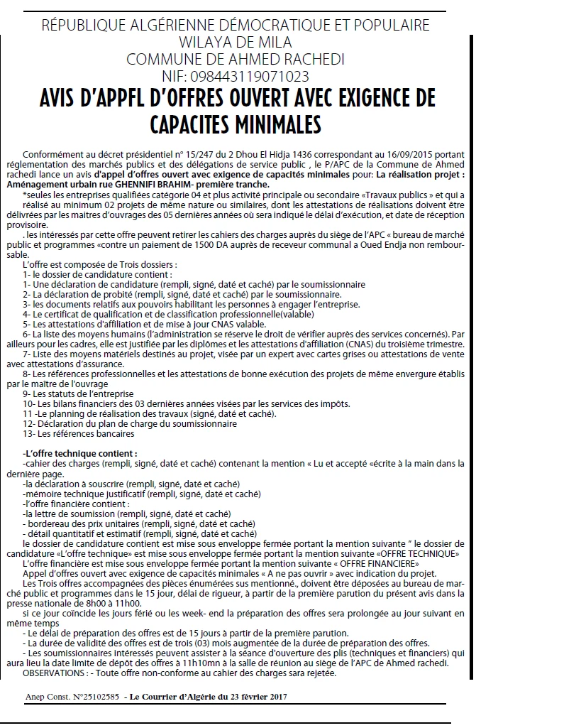 Le Courrier d'Algerie