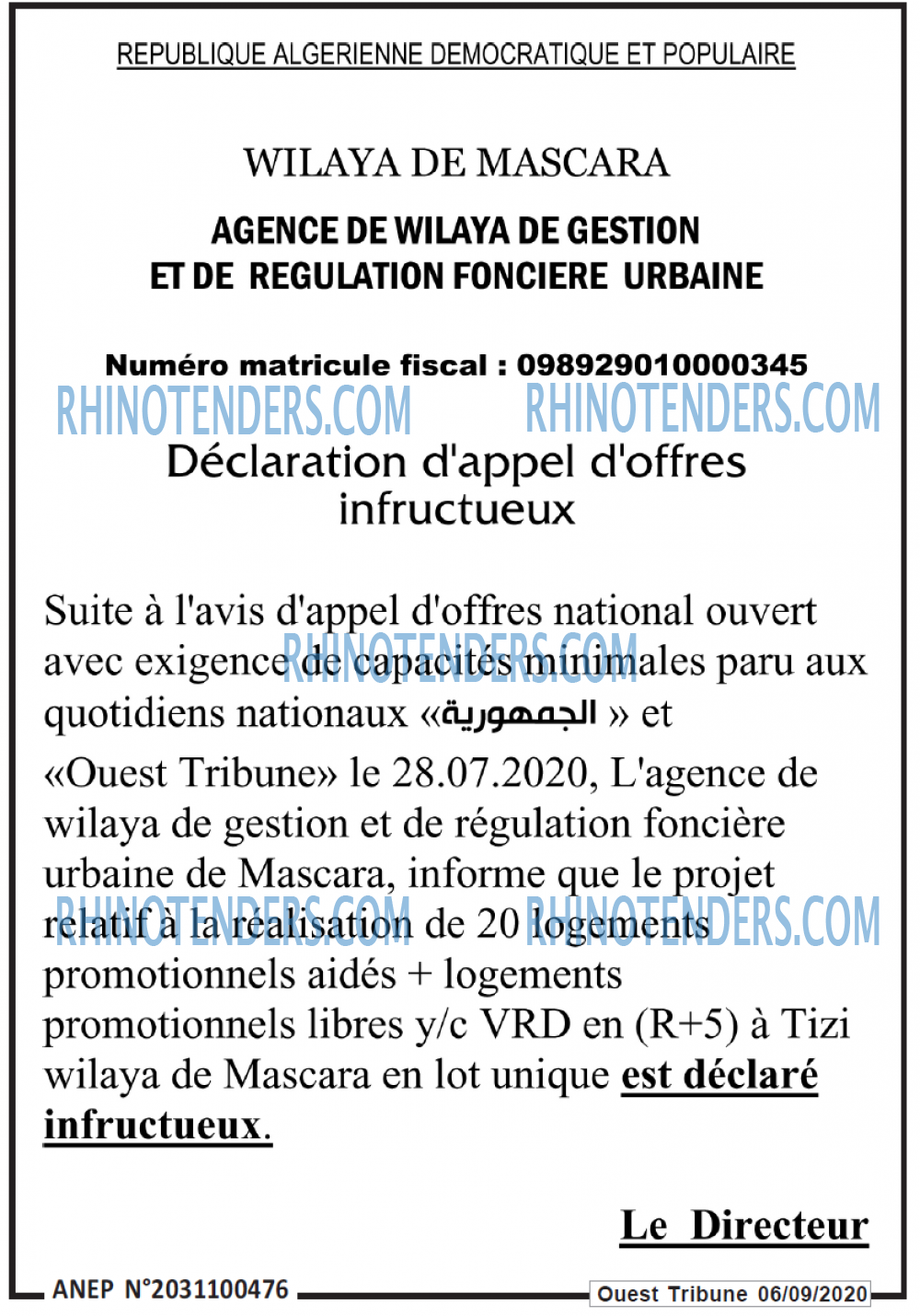 ouest TRIBUNE
