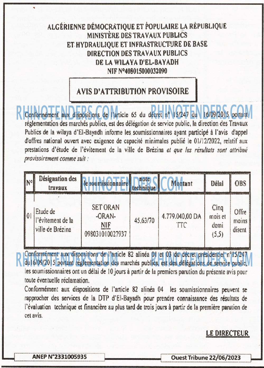 ouest TRIBUNE