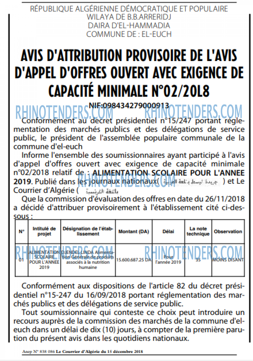 Le Courrier d'Algerie