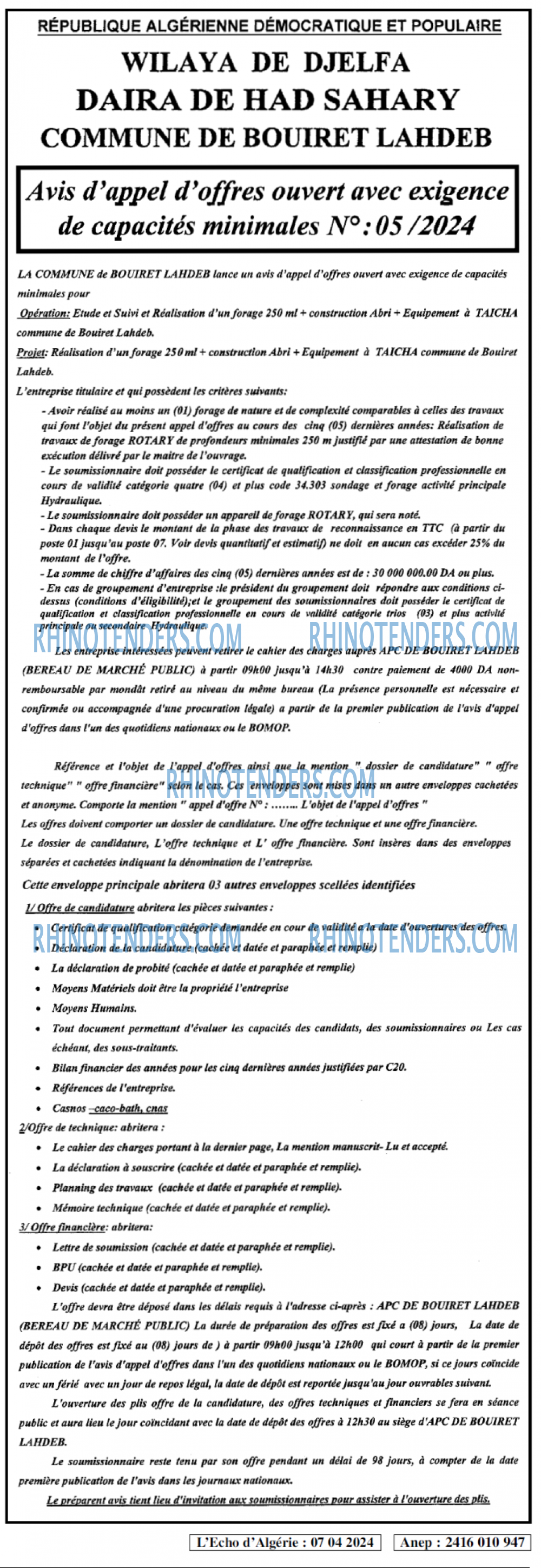 L'ECHO D'ALGERIE