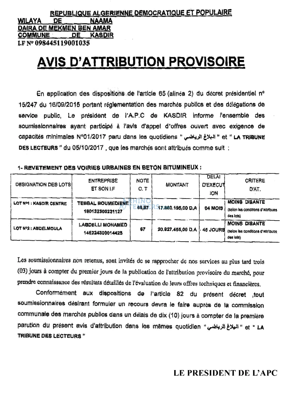 TRIBUNE DES LECTEURS