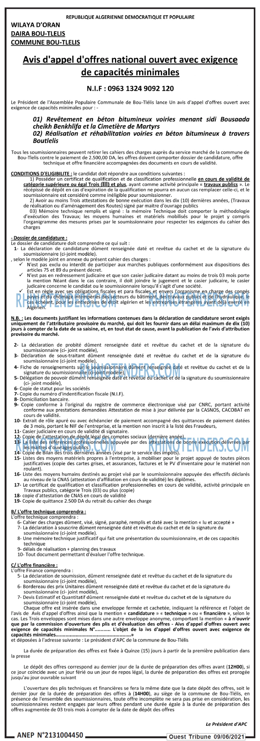 ouest TRIBUNE