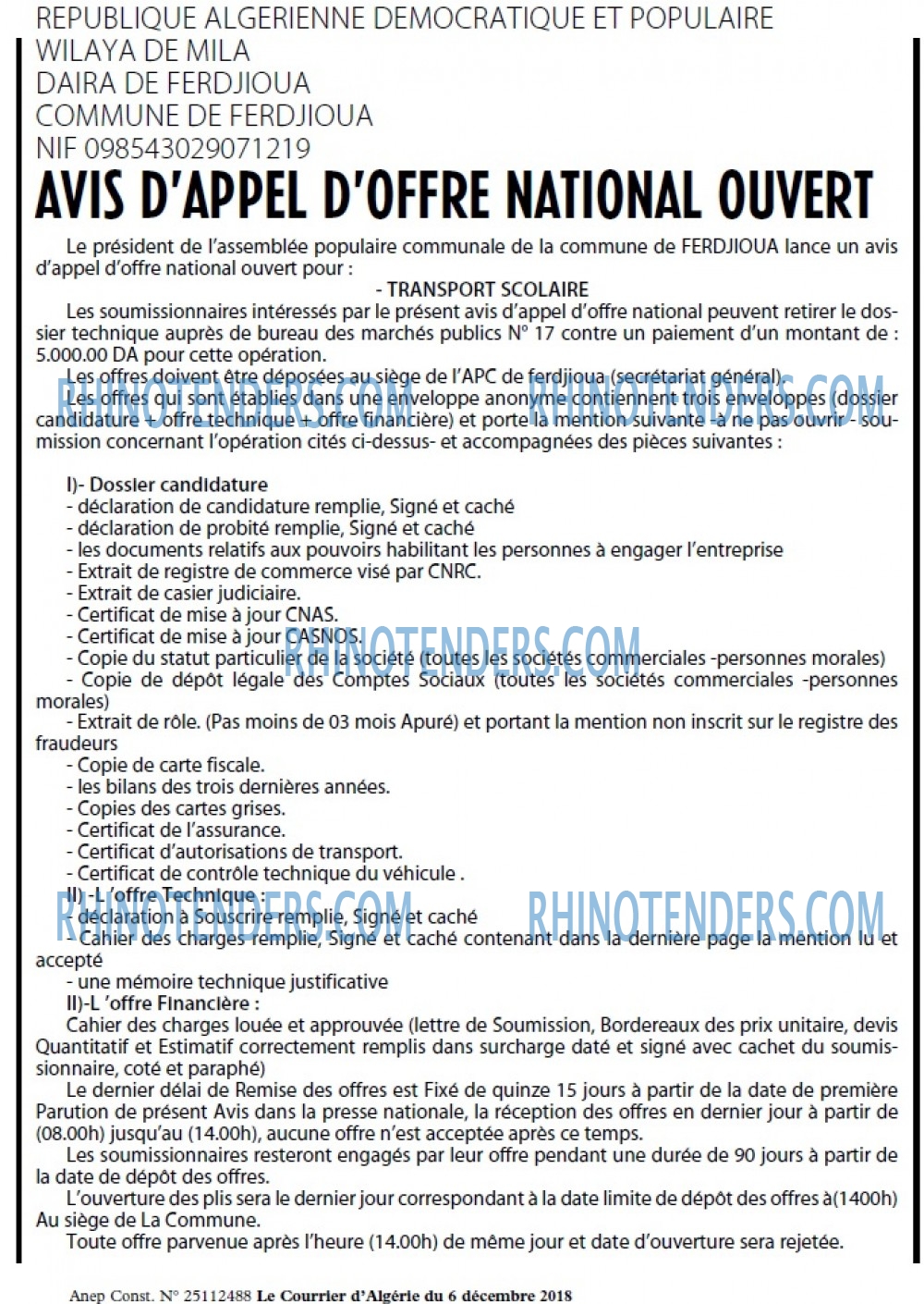 Le Courrier d'Algerie