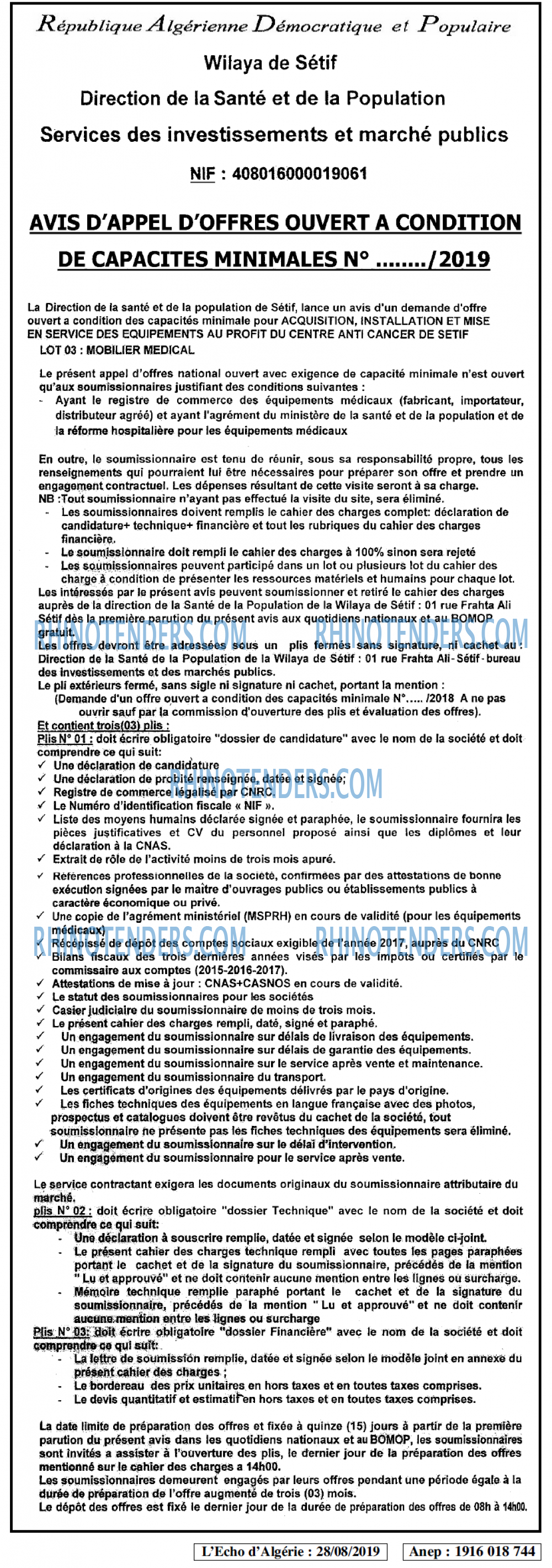 L'ECHO D'ALGERIE