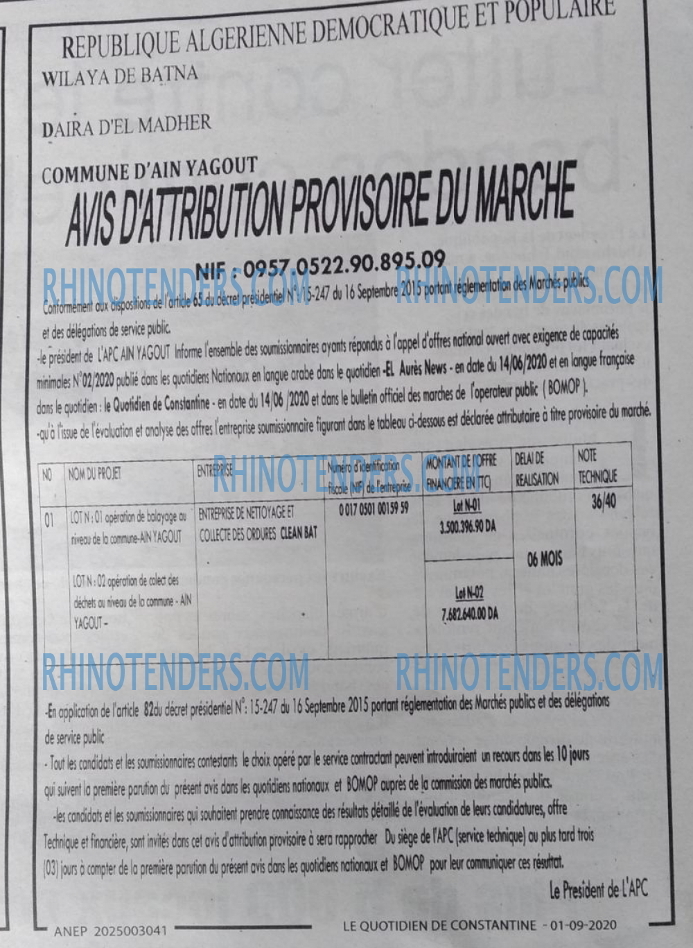LE QUOTIDIEN DE CONSTANTINE