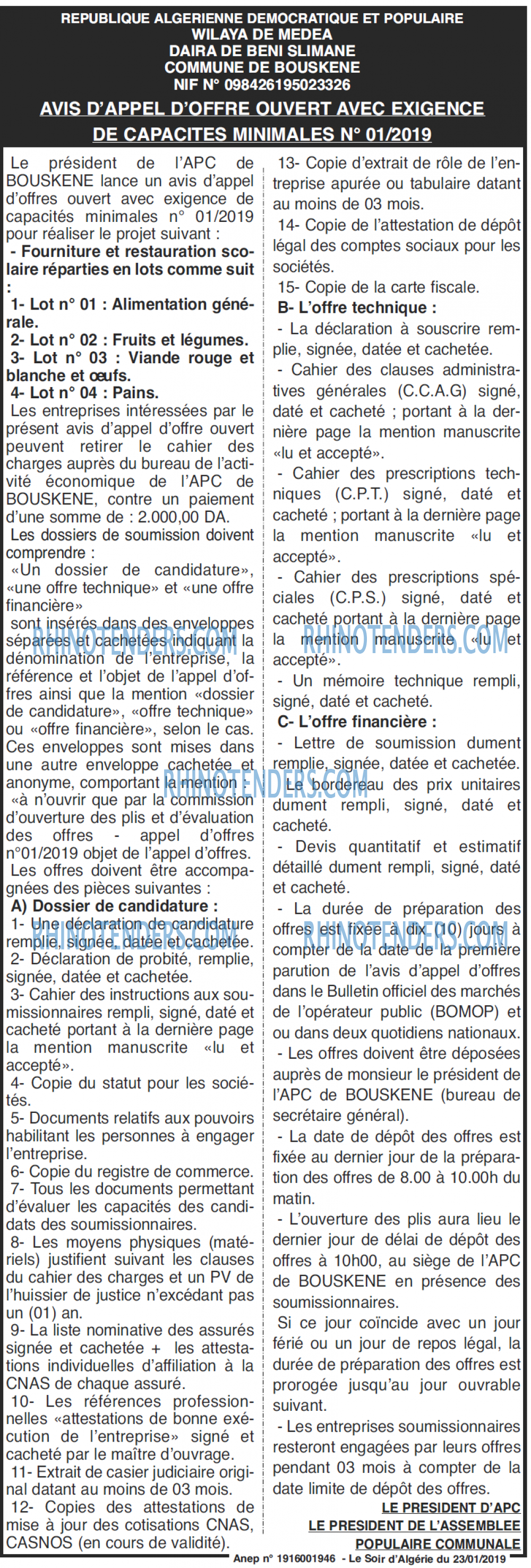 LE SOIR D'ALGERIE