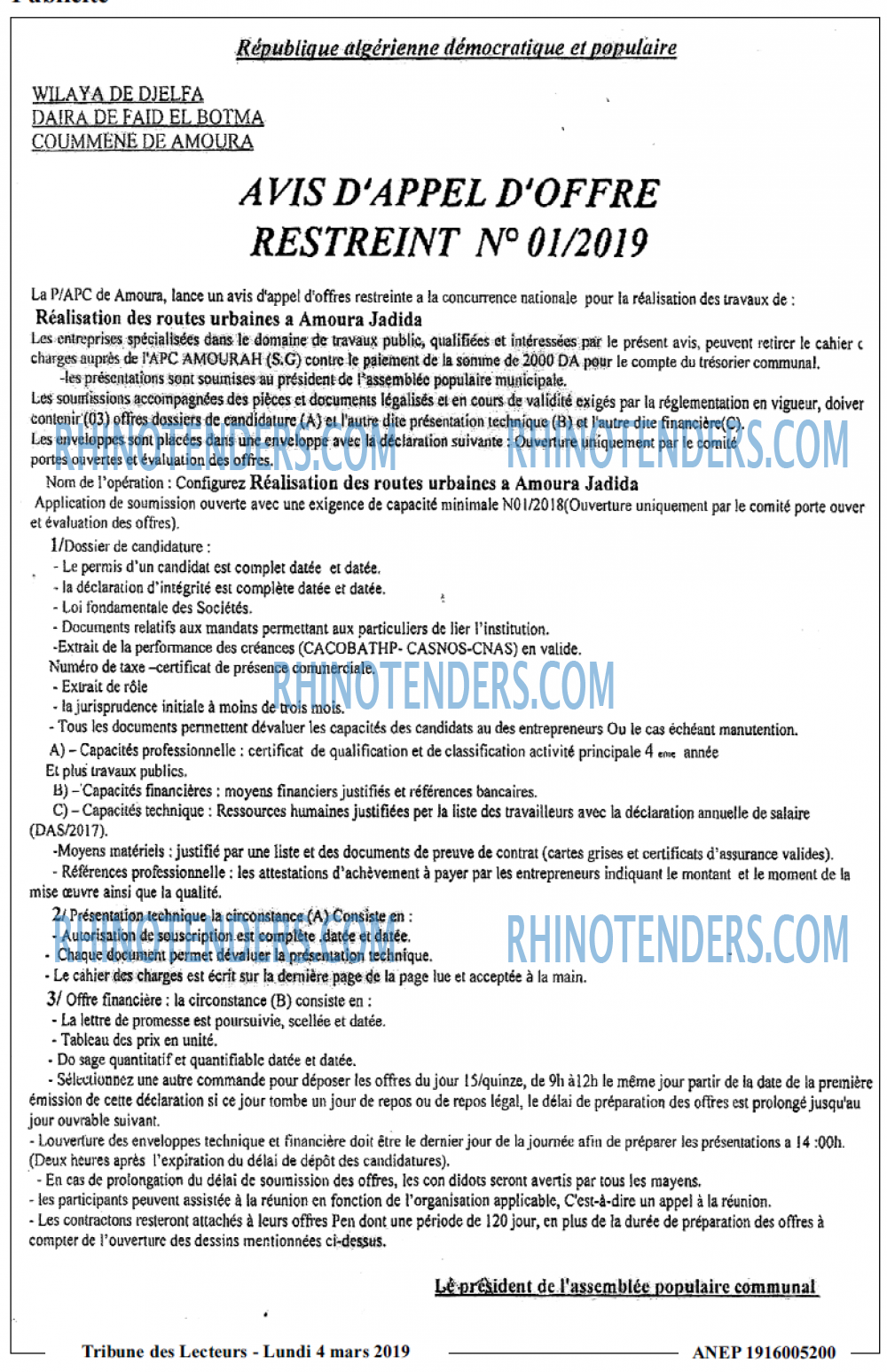TRIBUNE DES LECTEURS