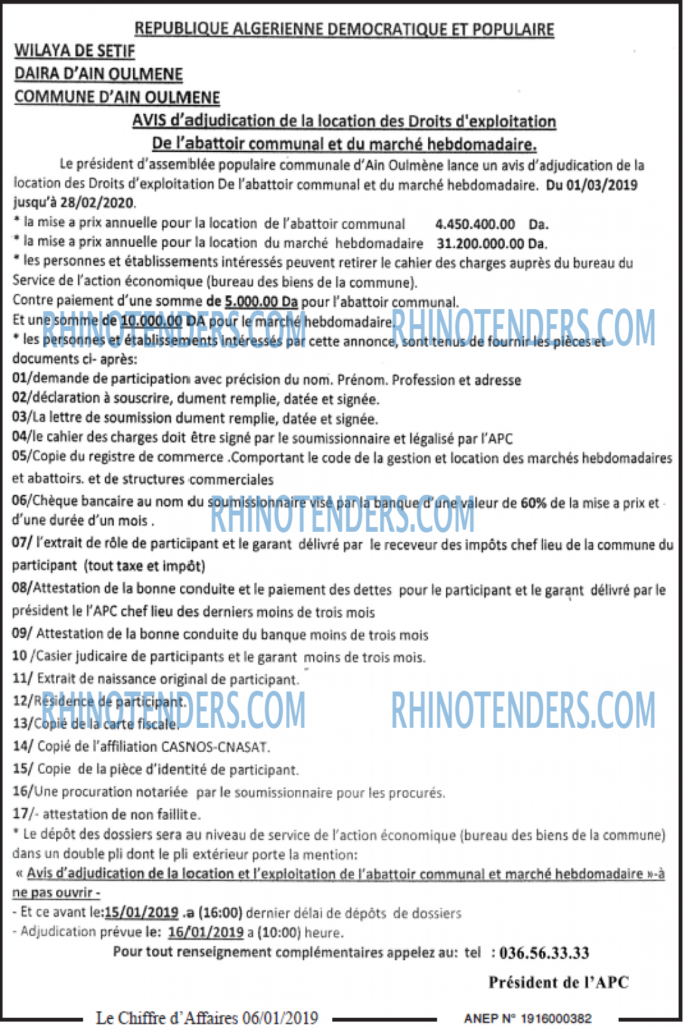 Le Chiffre d'Affaires