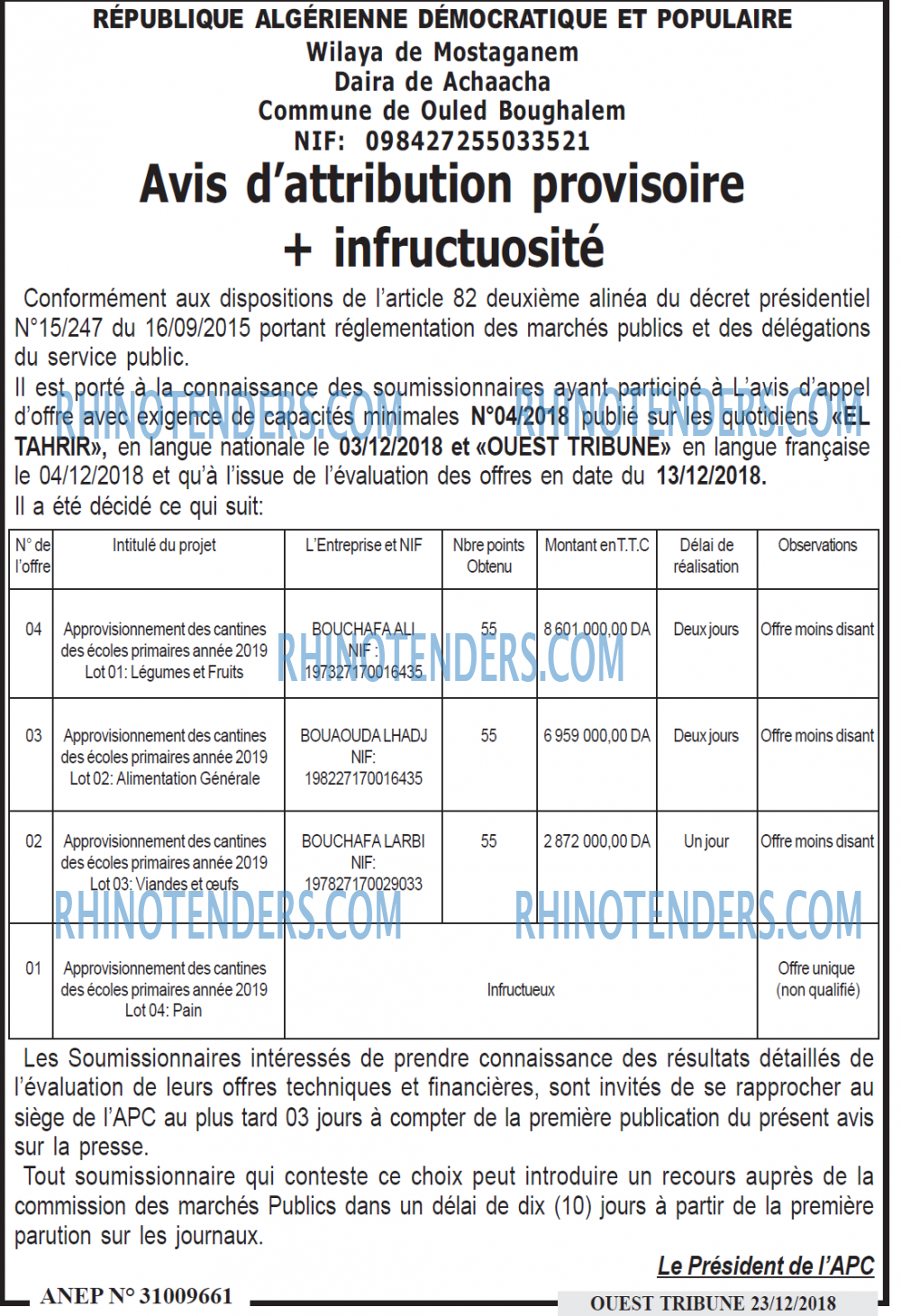 ouest TRIBUNE