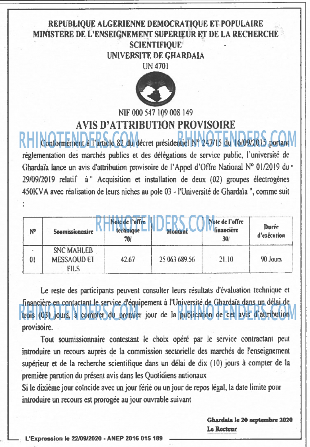 LE SOIR D'ALGERIE