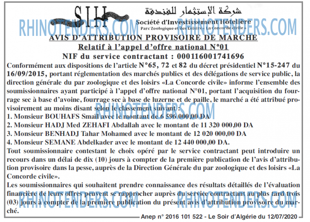 LE SOIR D'ALGERIE