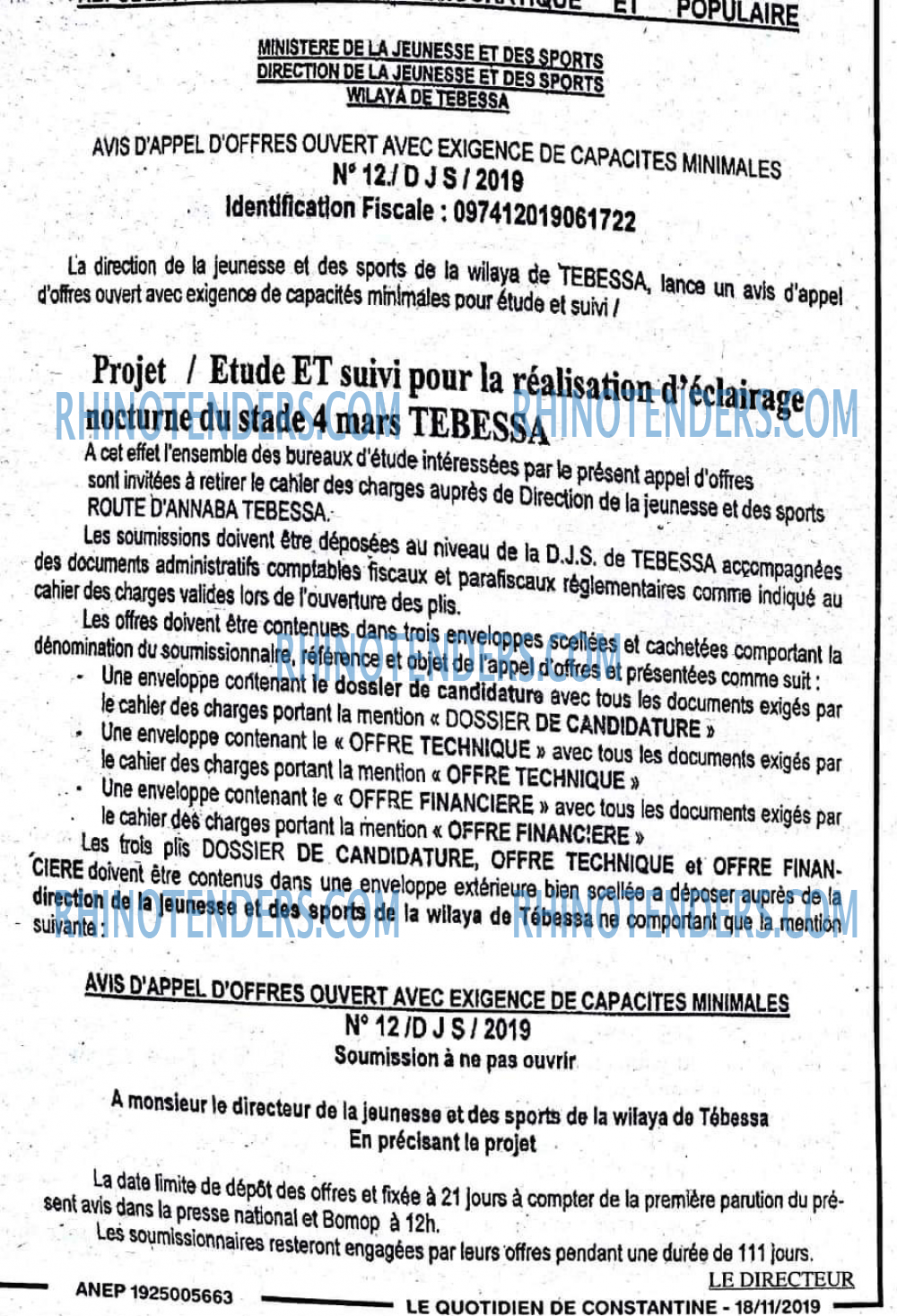 LE QUOTIDIEN D'ALGER