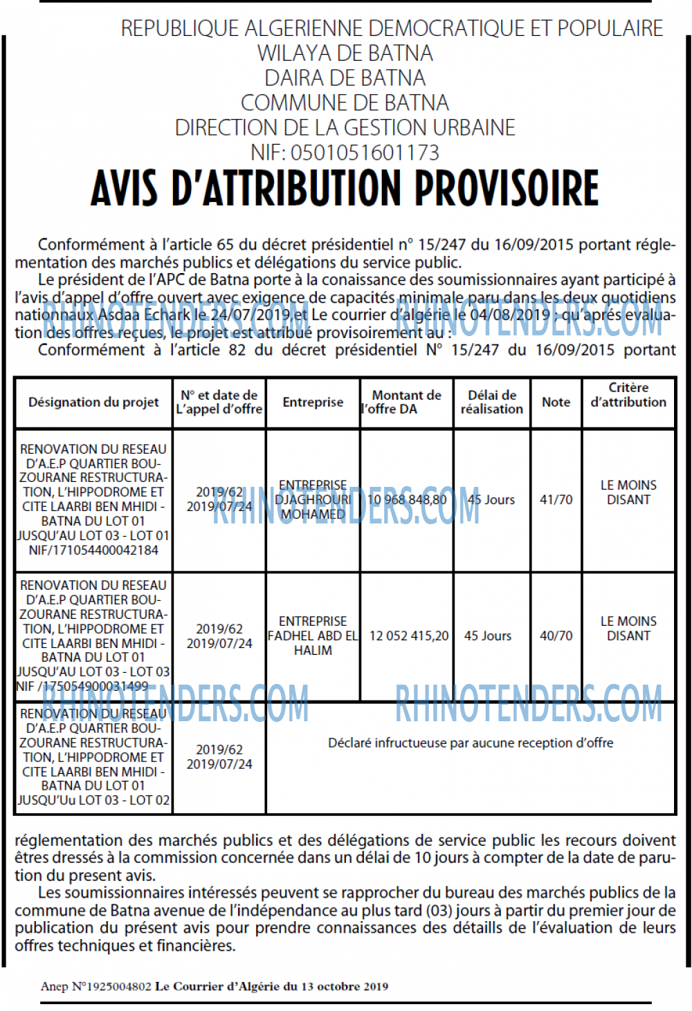Le Courrier d'Algerie