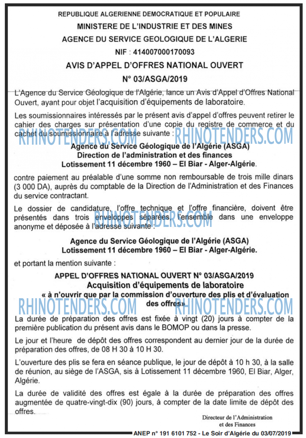 LE SOIR D'ALGERIE