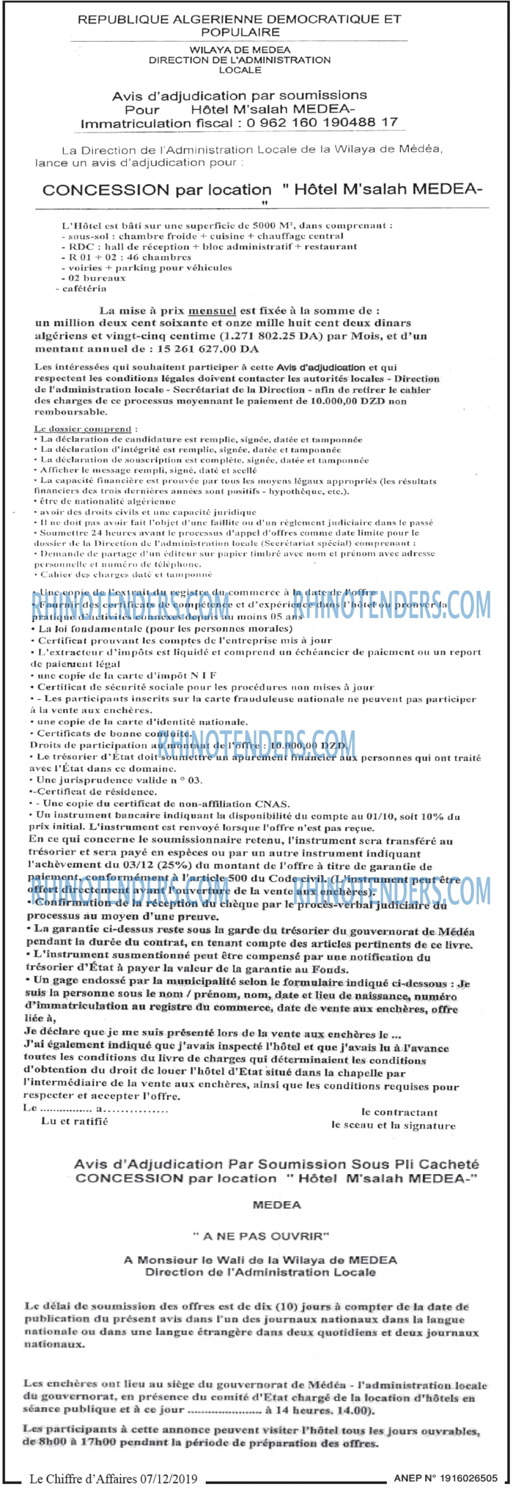 Le Chiffre d'Affaires