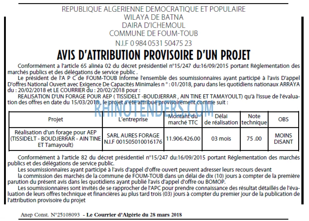 Le Courrier d'Algerie