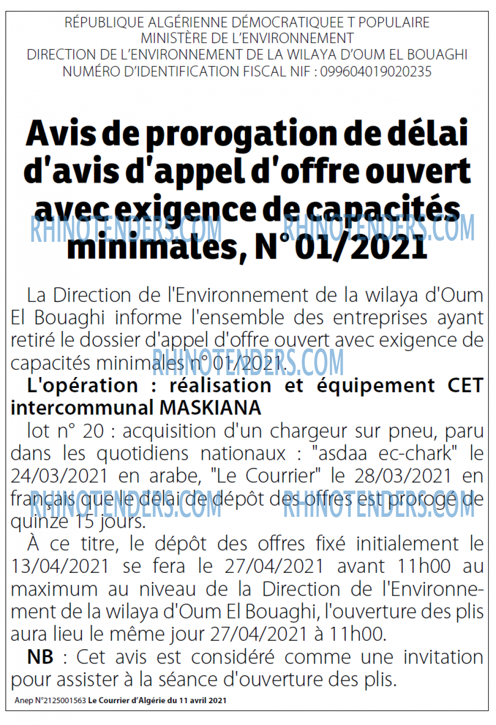 Le Courrier d'Algerie