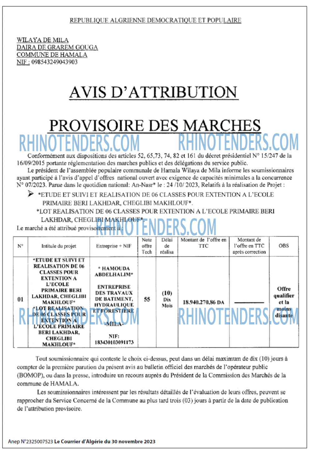 Le Courrier d'Algerie
