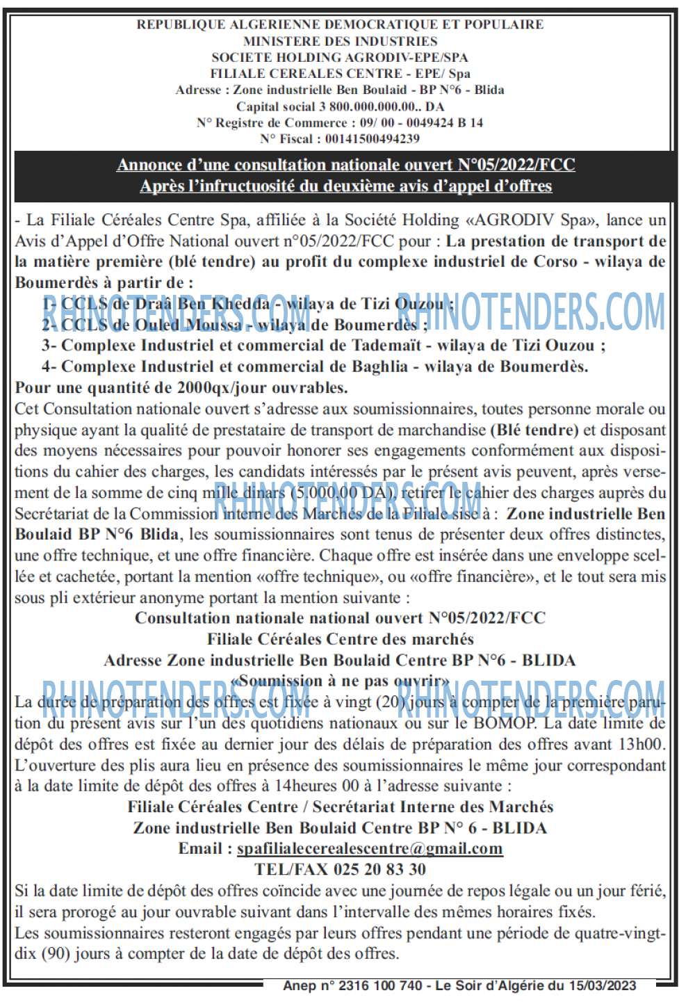 LE SOIR D'ALGERIE