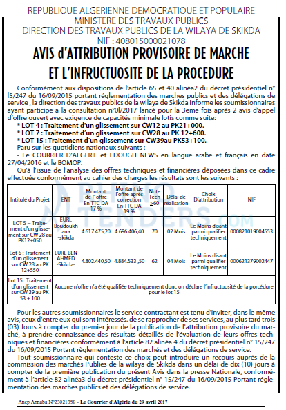 Le Courrier d'Algerie