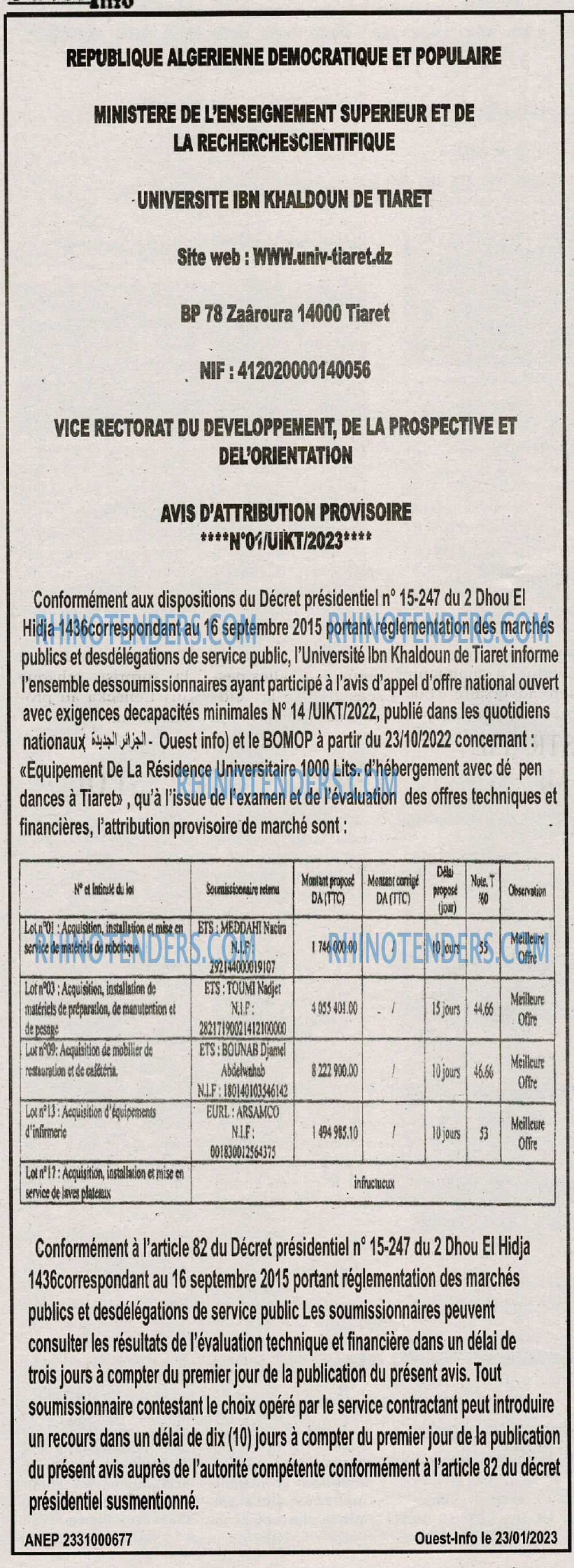 ouest TRIBUNE
