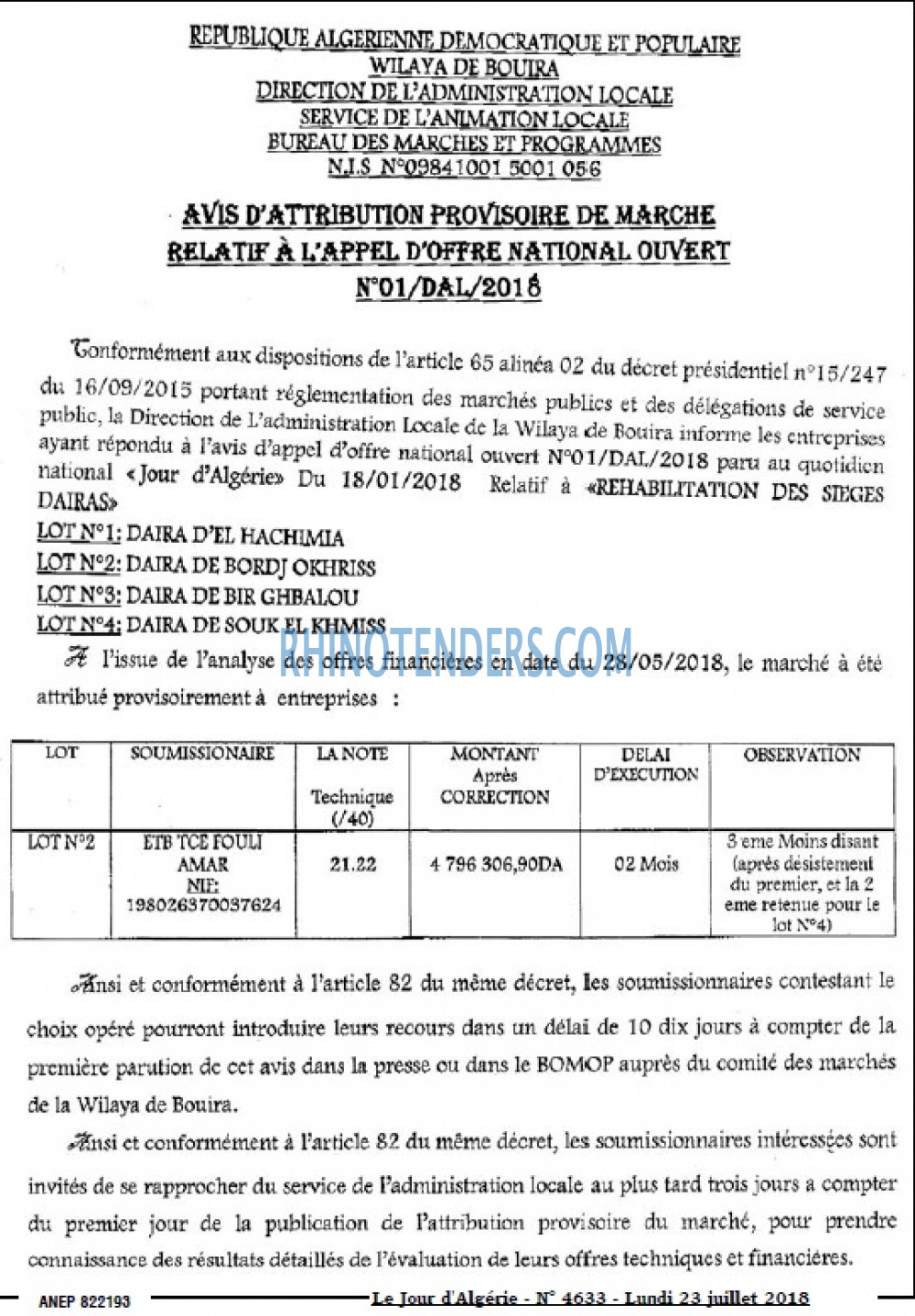 Le Jour d'Algérie