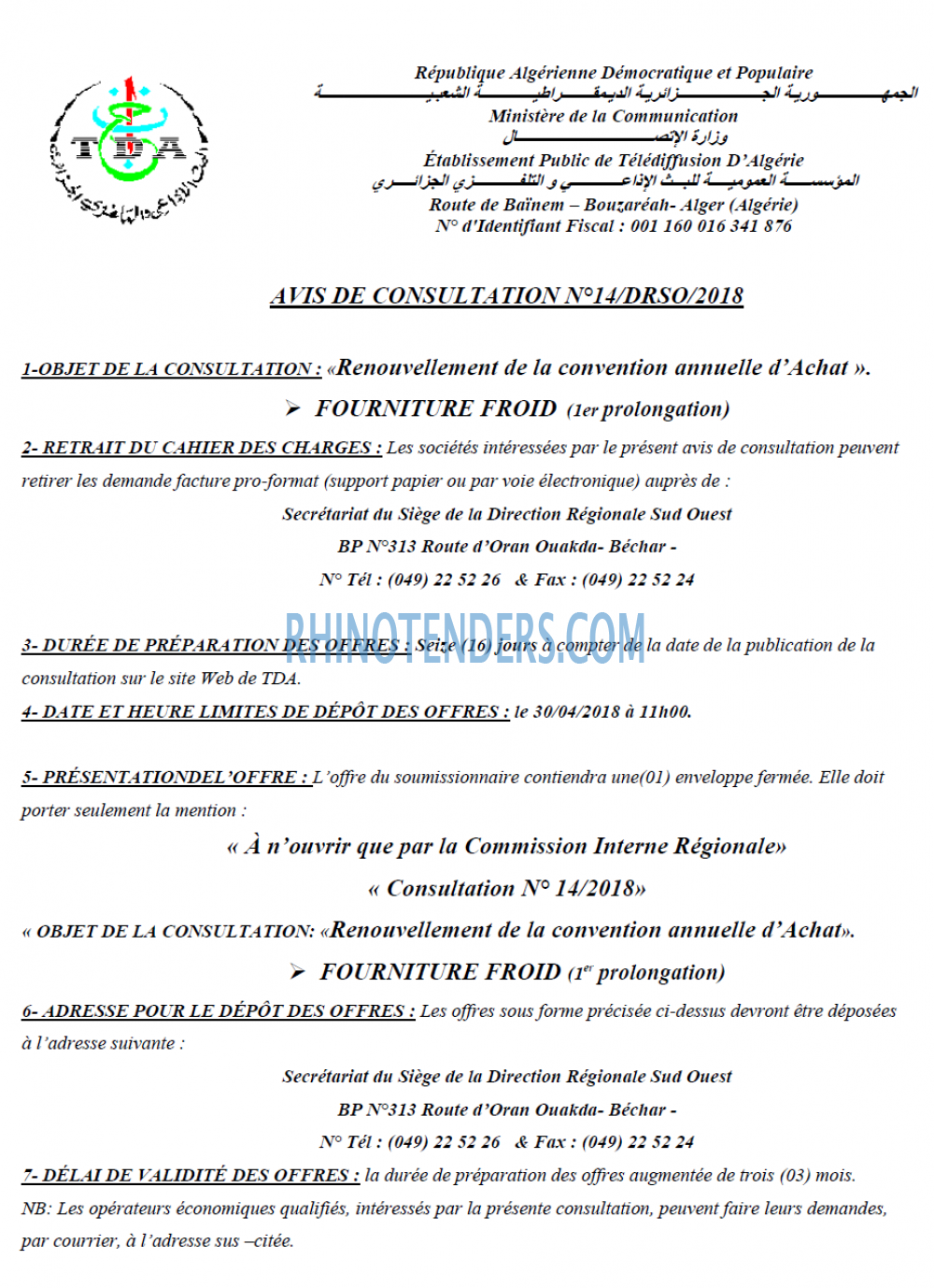 TDA - Télédiffusion d'Algérie
