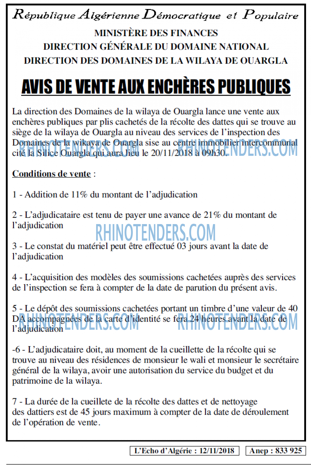 L'ECHO D'ALGERIE