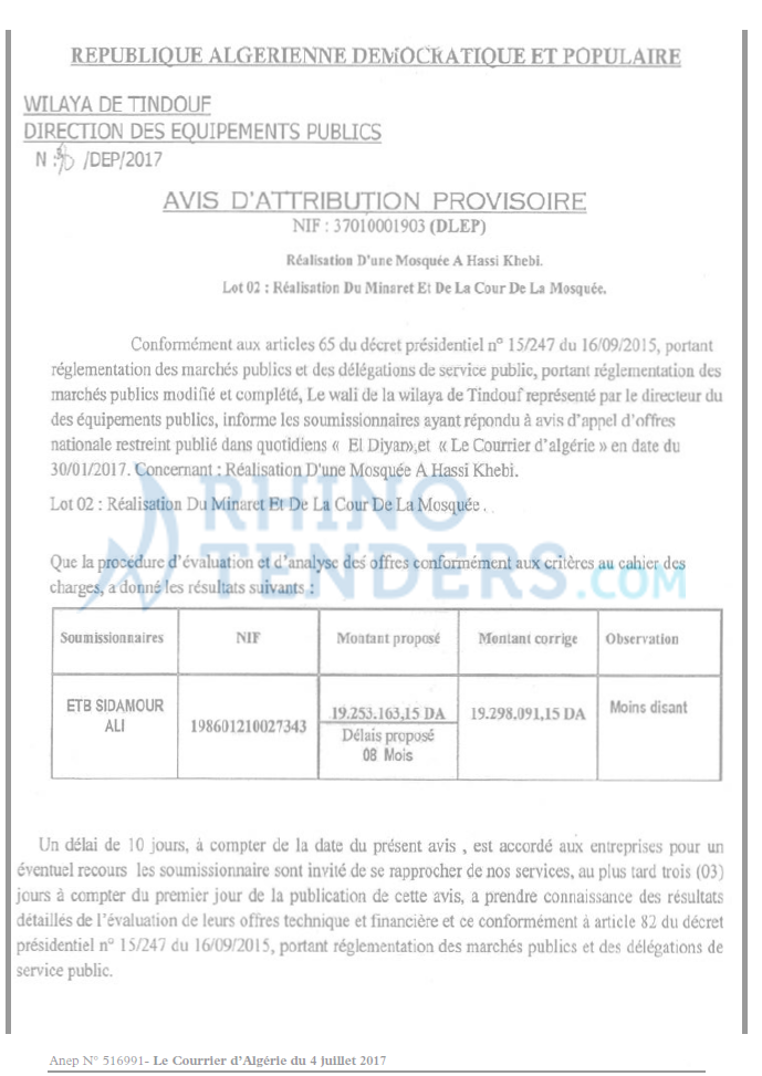 Le Courrier d'Algerie
