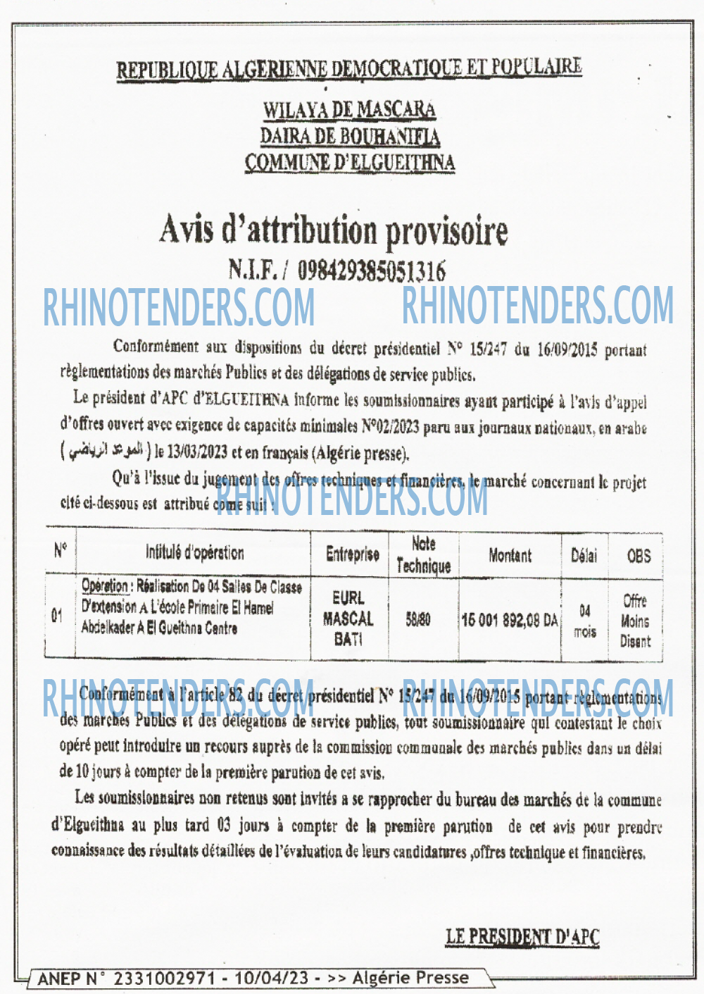 ALGERIE PRESSE