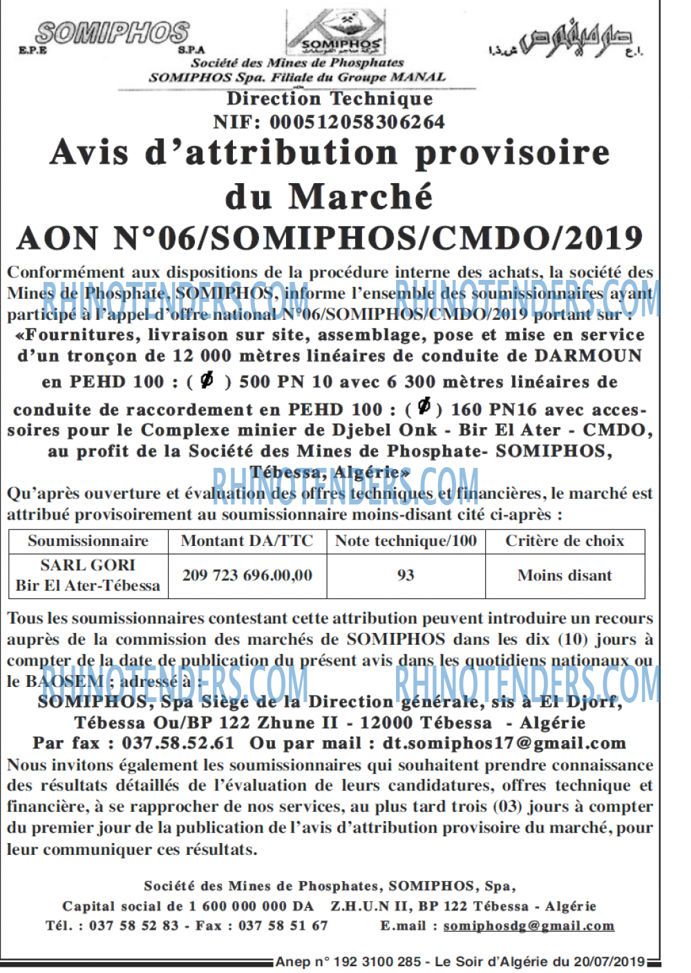 LE SOIR D'ALGERIE