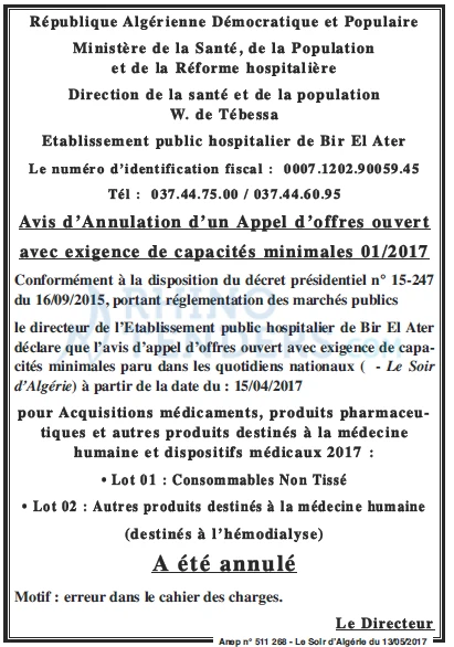 LE SOIR D'ALGERIE