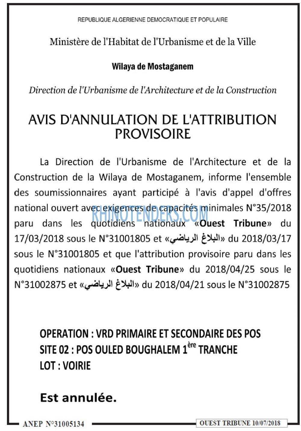 ouest TRIBUNE