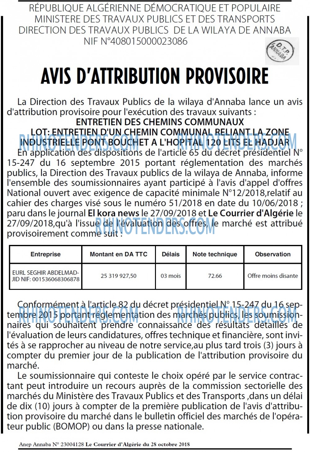 Le Courrier d'Algerie