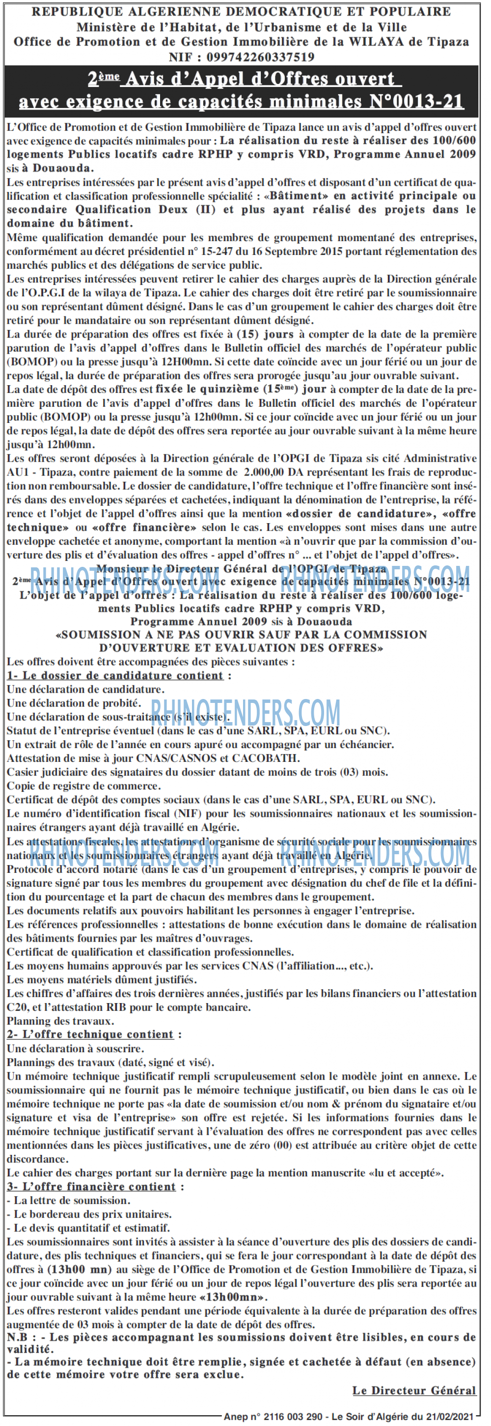 LE SOIR D'ALGERIE