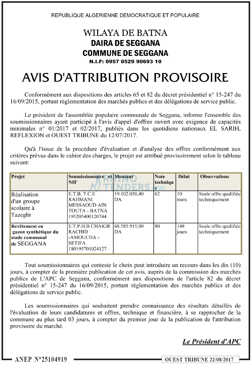 ouest TRIBUNE