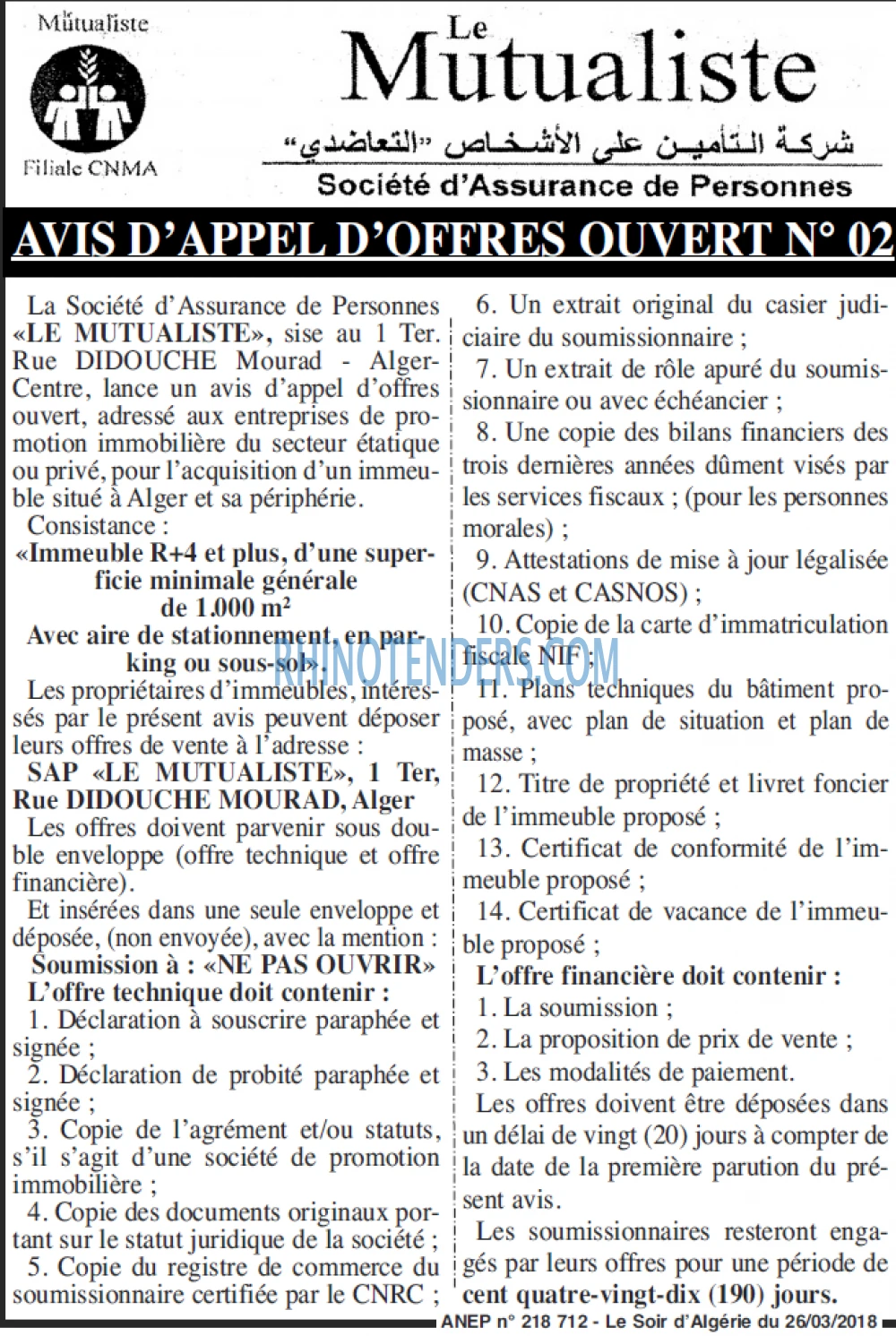 LE SOIR D'ALGERIE