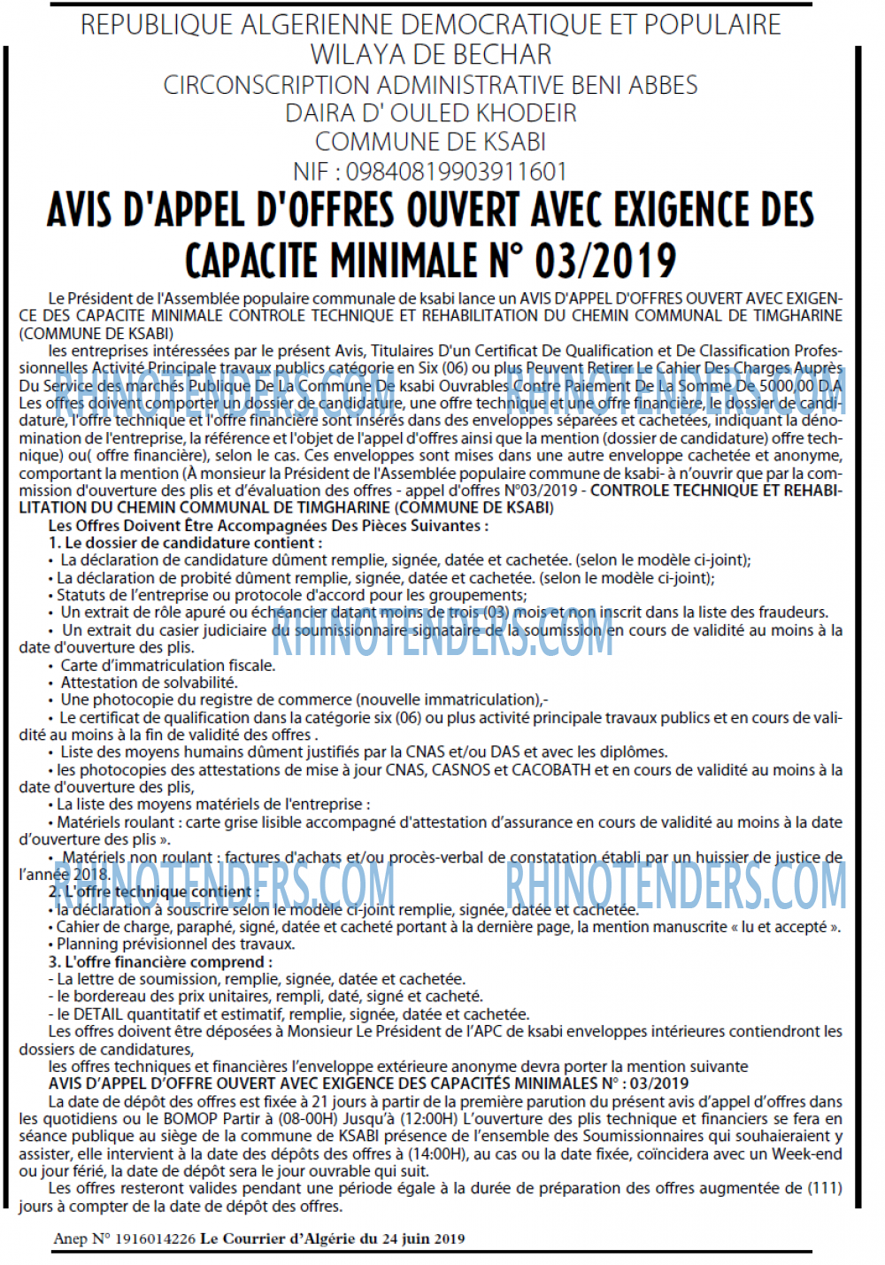 Le Courrier d'Algerie